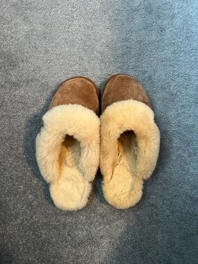 Emu Brown Suede Slip-On Shearling Slippers